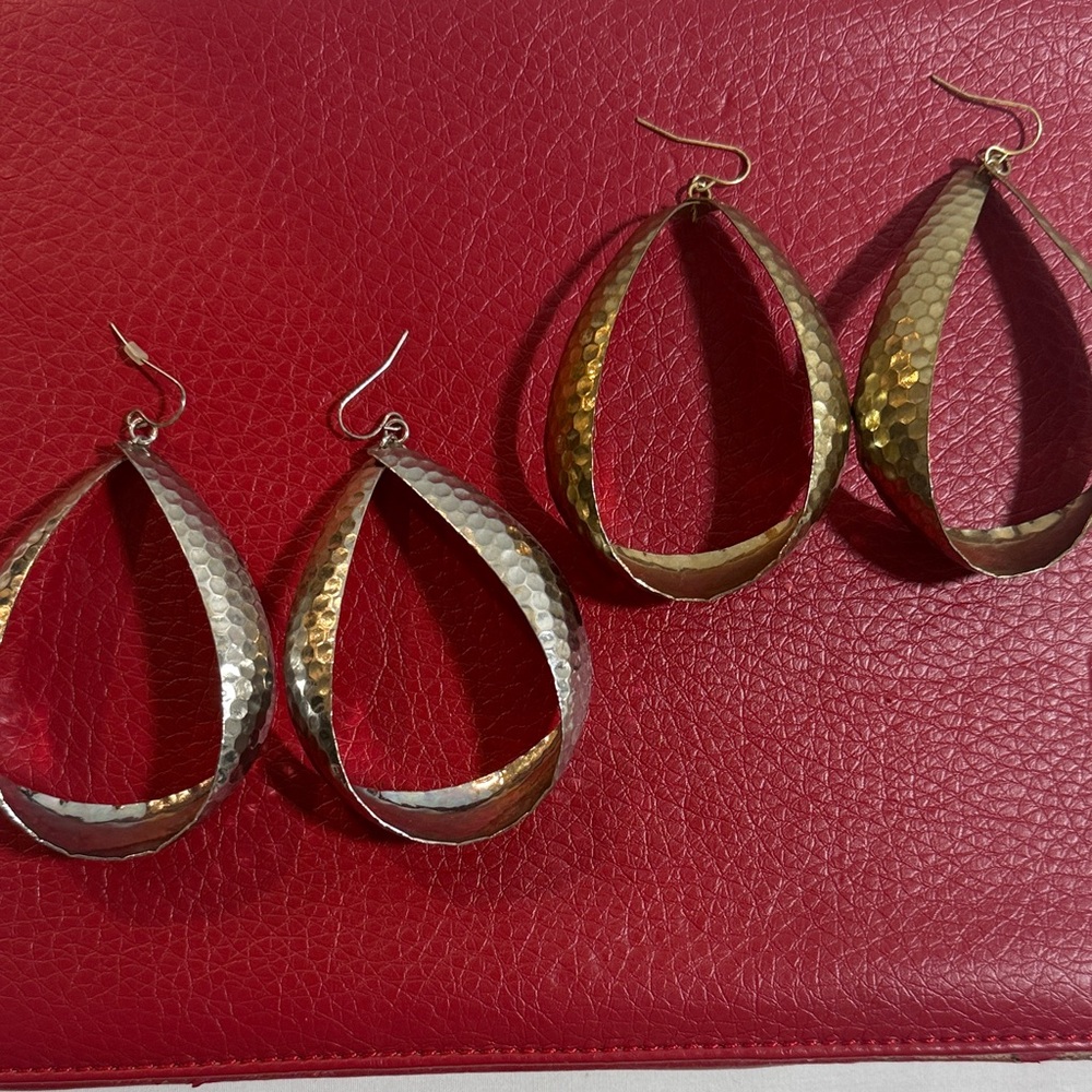 Chic Gold and Silver Teardrop Earrings